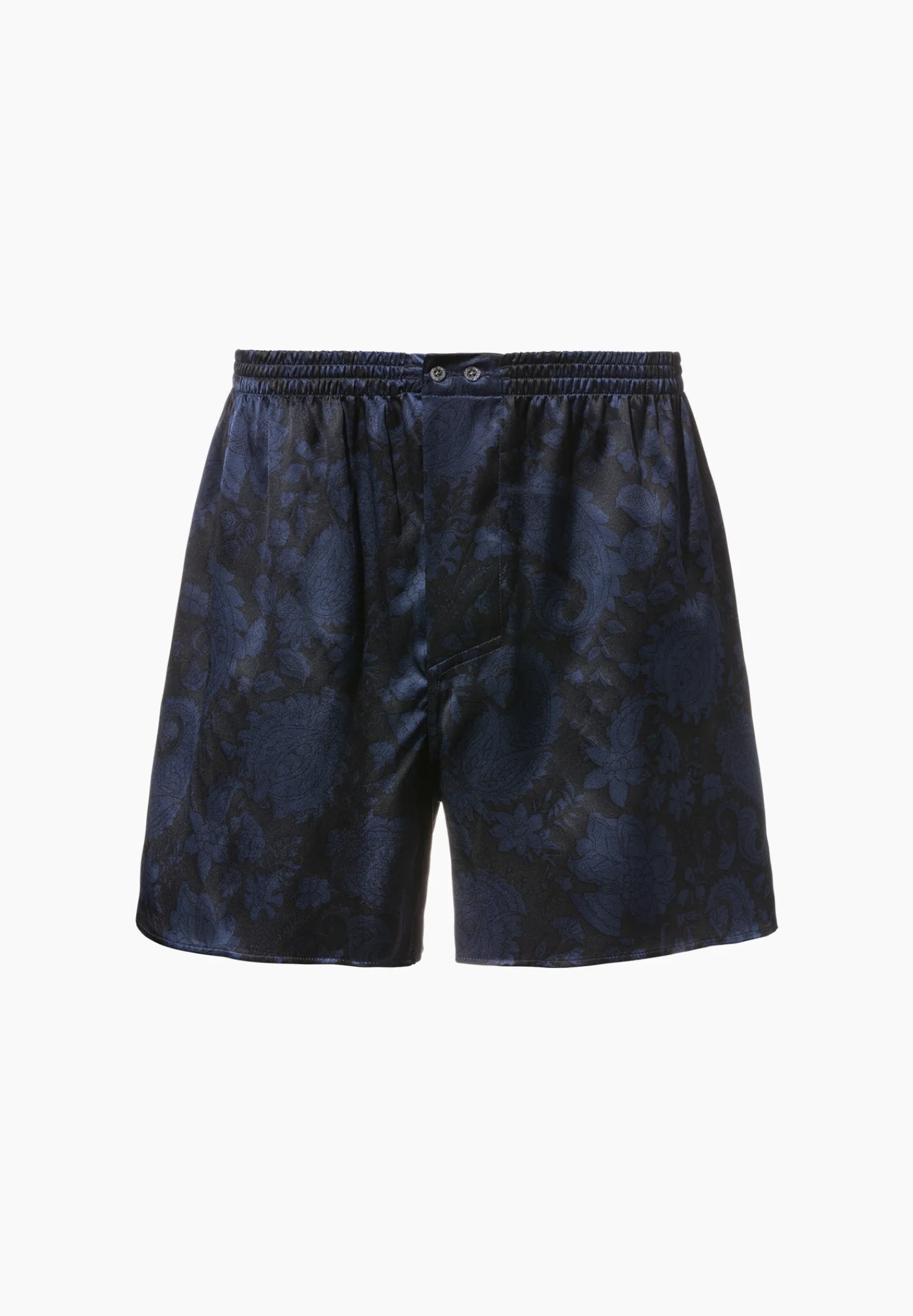 Silk Nightwear|Boxershorts-Zimmerli Silk NightwearBoxer Shorts - paisley dark blue