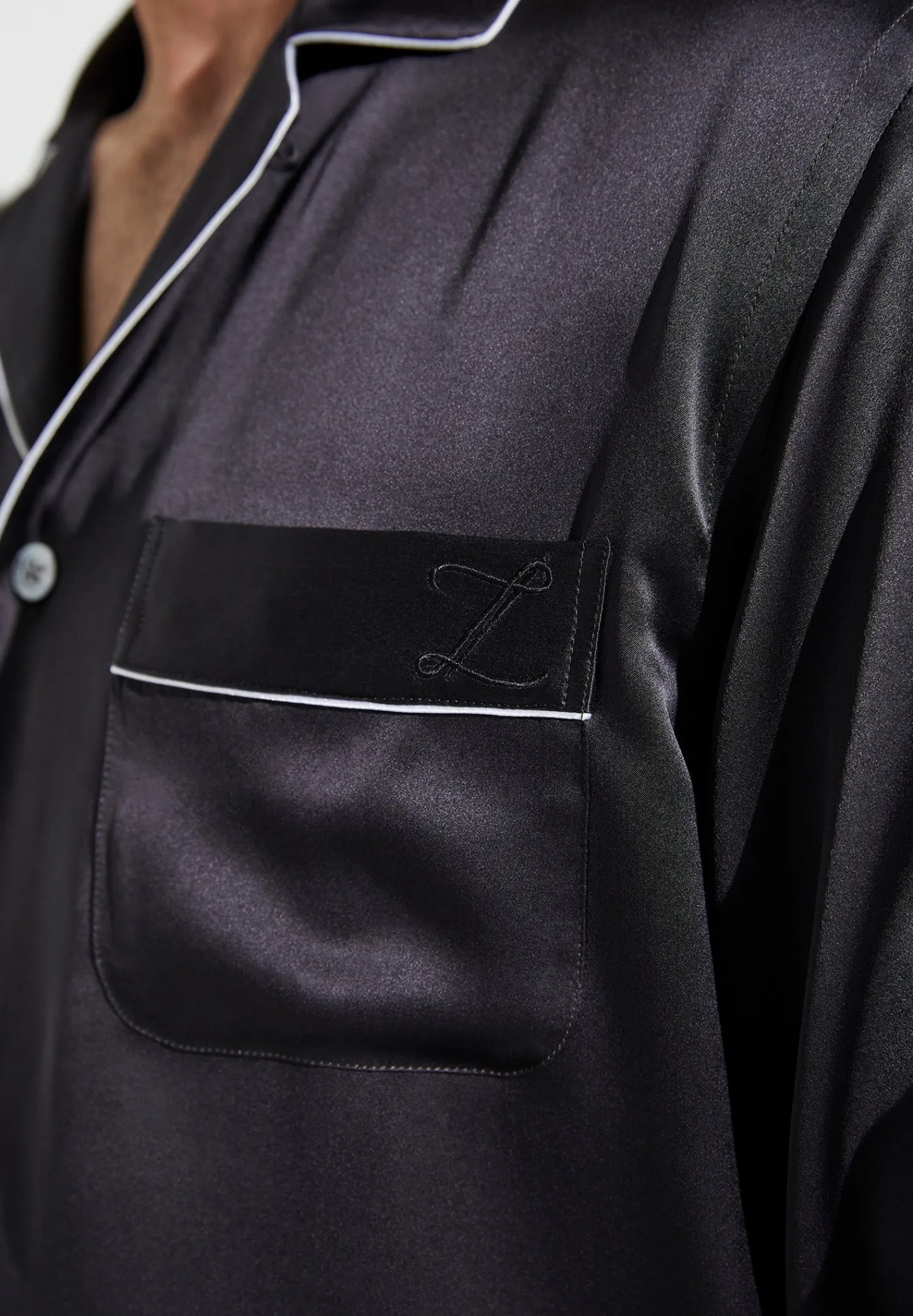 Silk Nightwear|Pyjamas-Zimmerli Silk NightwearPyjama longues - anthrazit