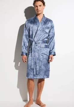 Silk Nightwear|Peignoirs-Zimmerli Silk NightwearRobe de chambre longue - paisley blue