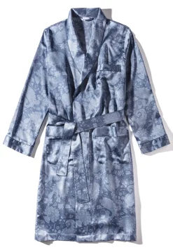 Silk Nightwear|Peignoirs-Zimmerli Silk NightwearRobe de chambre longue - paisley blue