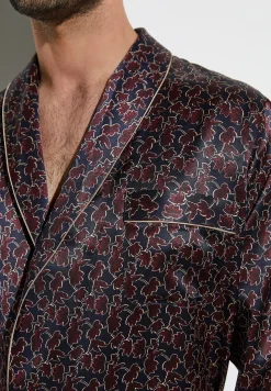 Silk Nightwear|Peignoirs-Zimmerli Silk NightwearRobe de chambre longue - leaves