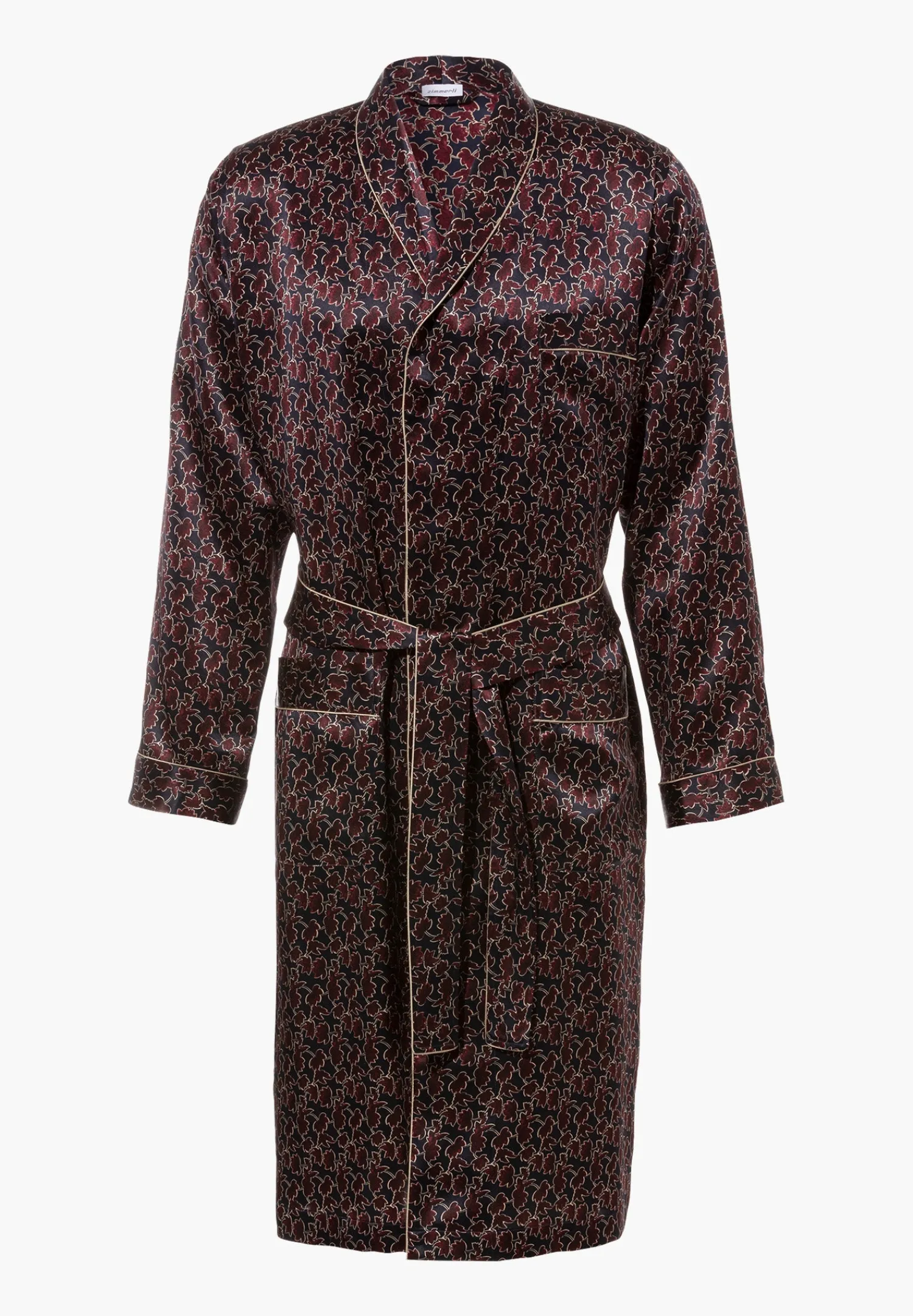 Silk Nightwear|Peignoirs-Zimmerli Silk NightwearRobe de chambre longue - leaves