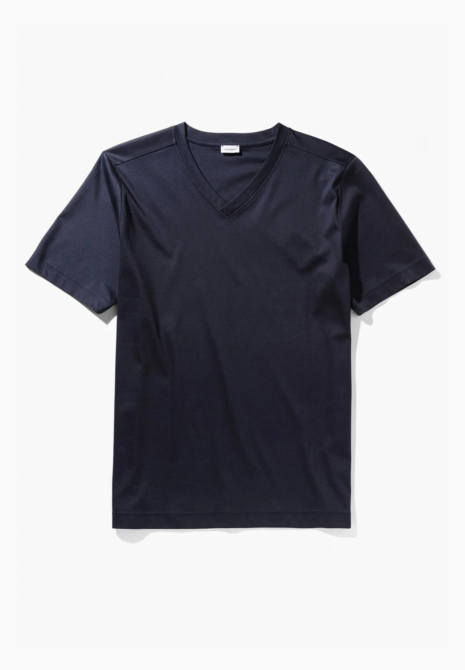 Supreme Green Cotton|T-Shirts-Zimmerli Supreme Green CottonT-Shirt à manches courtes col en V - navy