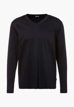 Supreme Green Cotton|T-Shirts Manches Longues-Zimmerli Supreme Green CottonT-Shirt à manches longues col en V - navy