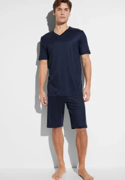 Pyjamas-Zimmerli Sustainable LuxuryPyjama court - twilight blue