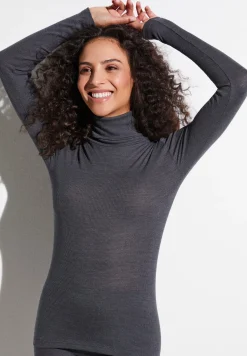 Wool & Silk|T-Shirts À Manches Longues-Zimmerli Wool & SilkCol roulé à manches longues - anthrazit