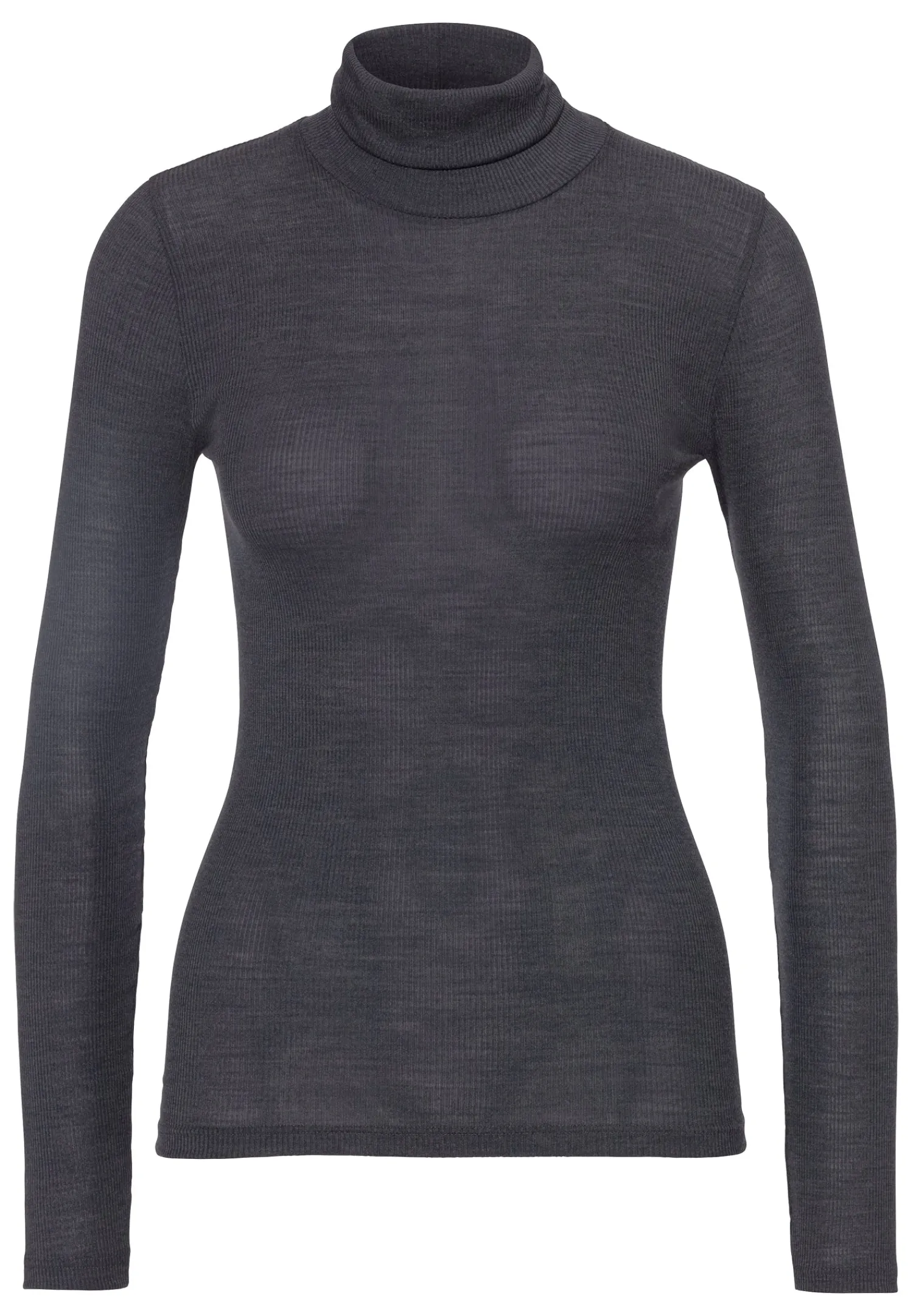 Wool & Silk|T-Shirts À Manches Longues-Zimmerli Wool & SilkCol roulé à manches longues - anthrazit