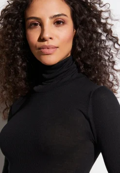 Wool & Silk|T-Shirts À Manches Longues-Zimmerli Wool & SilkCol roulé à manches longues - black