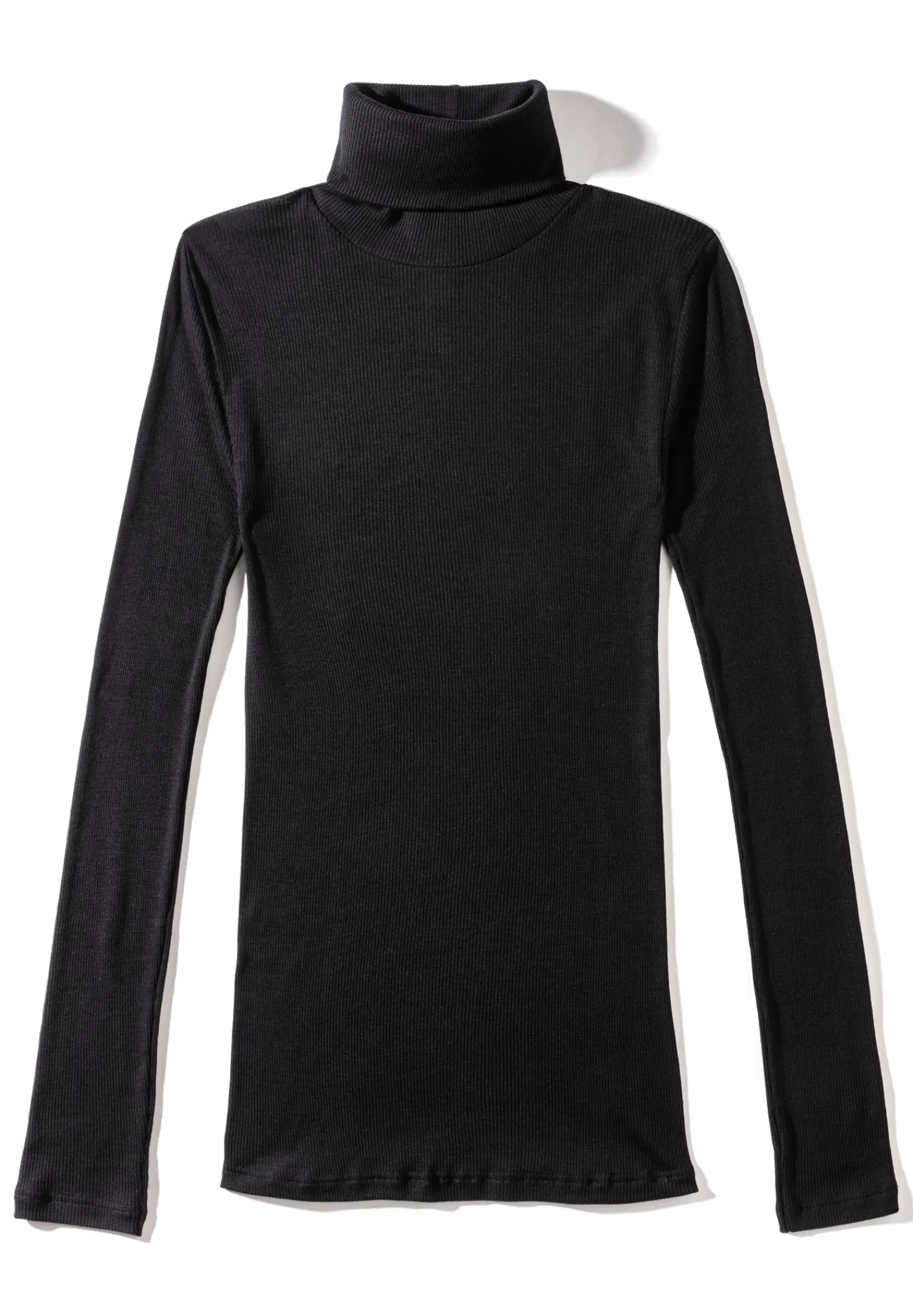 Wool & Silk|T-Shirts À Manches Longues-Zimmerli Wool & SilkCol roulé à manches longues - black