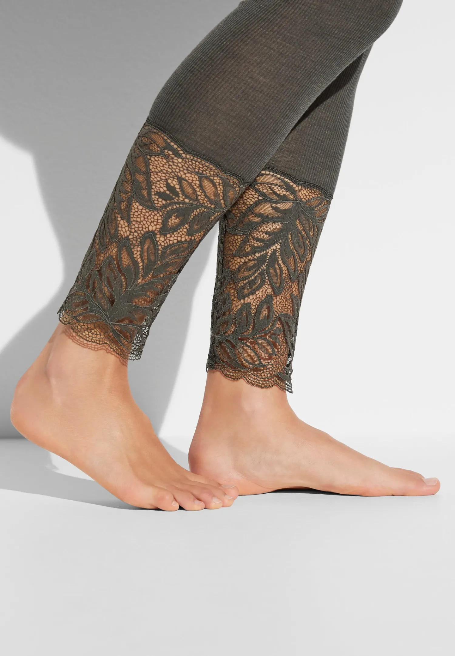 Wool & Silk|Leggings-Zimmerli Wool & SilkLeggings - black olive