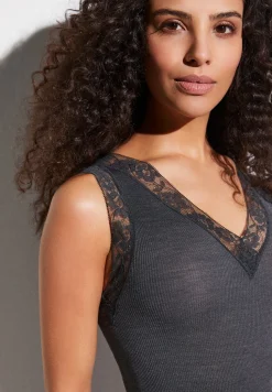Wool & Silk|Tops-Zimmerli Wool & SilkTop - anthrazit
