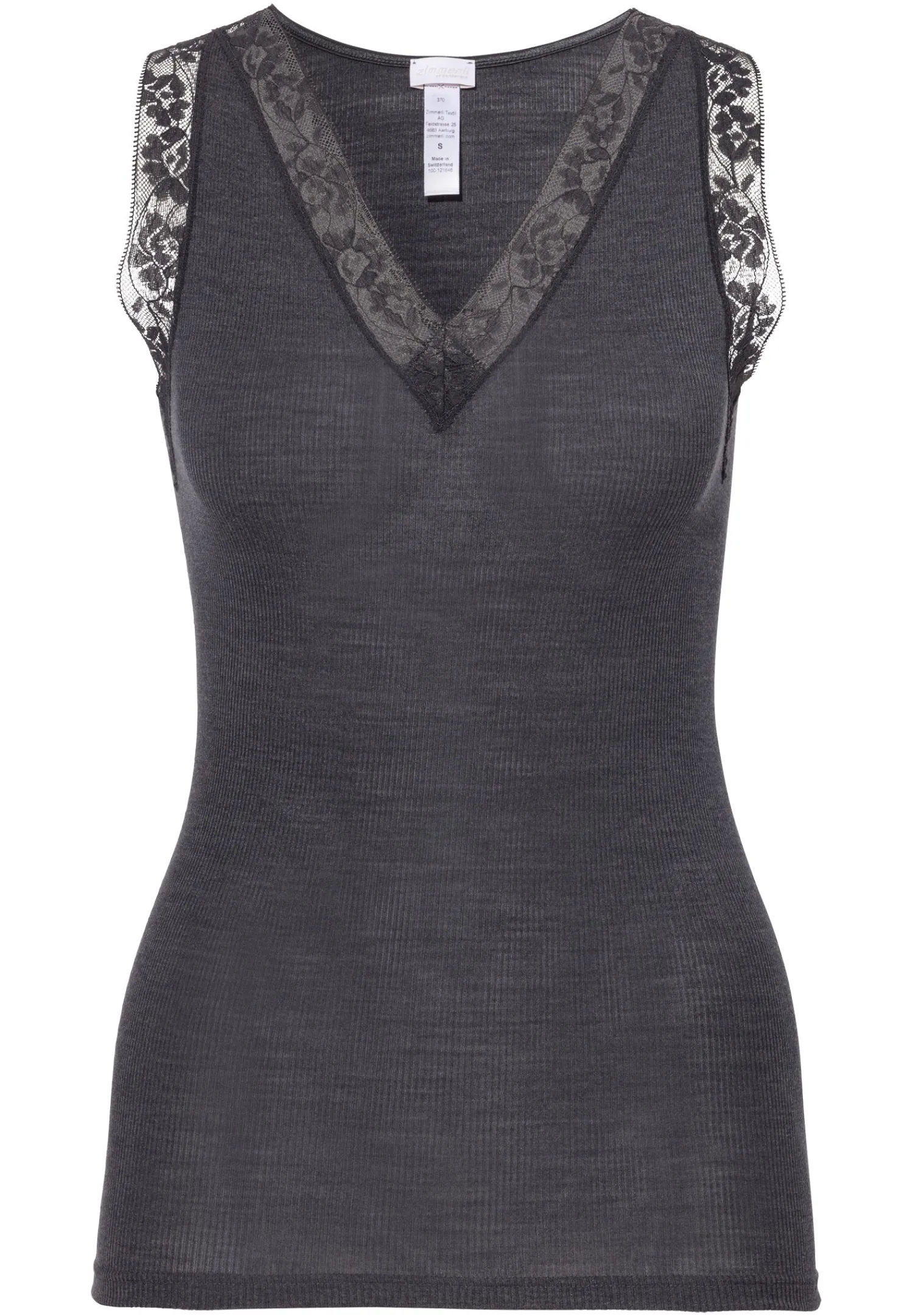 Wool & Silk|Tops-Zimmerli Wool & SilkTop - anthrazit
