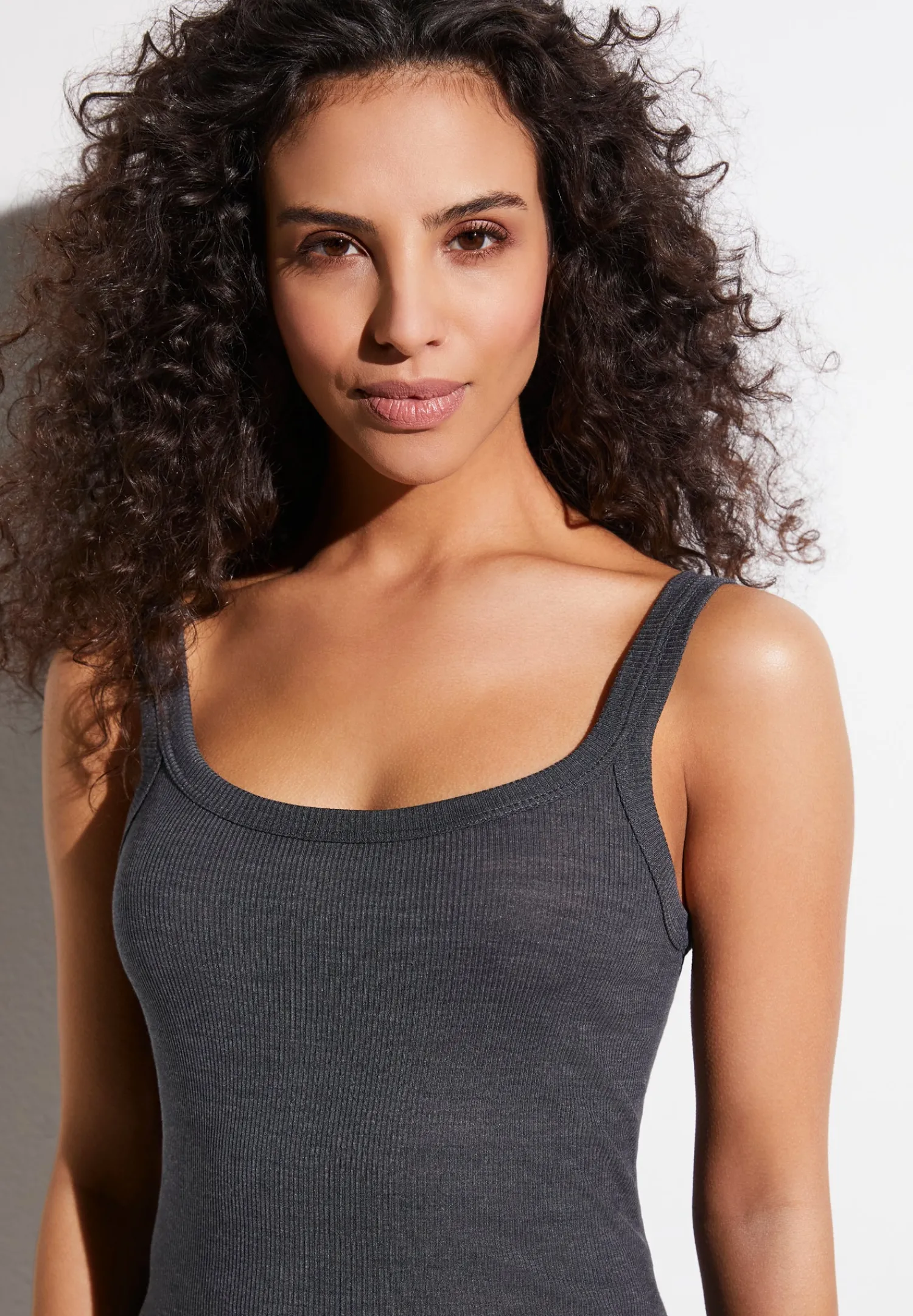 Wool & Silk|Tops-Zimmerli Wool & SilkTop - anthrazit