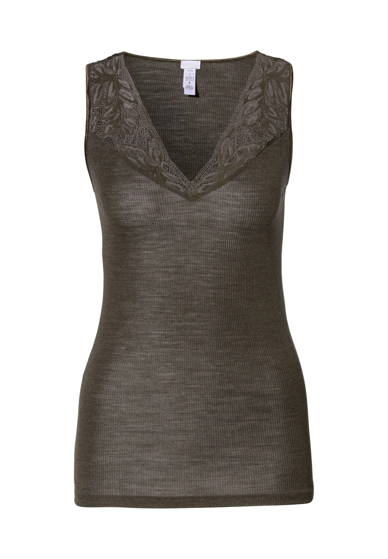 Wool & Silk|Tops-Zimmerli Wool & SilkTop - black olive
