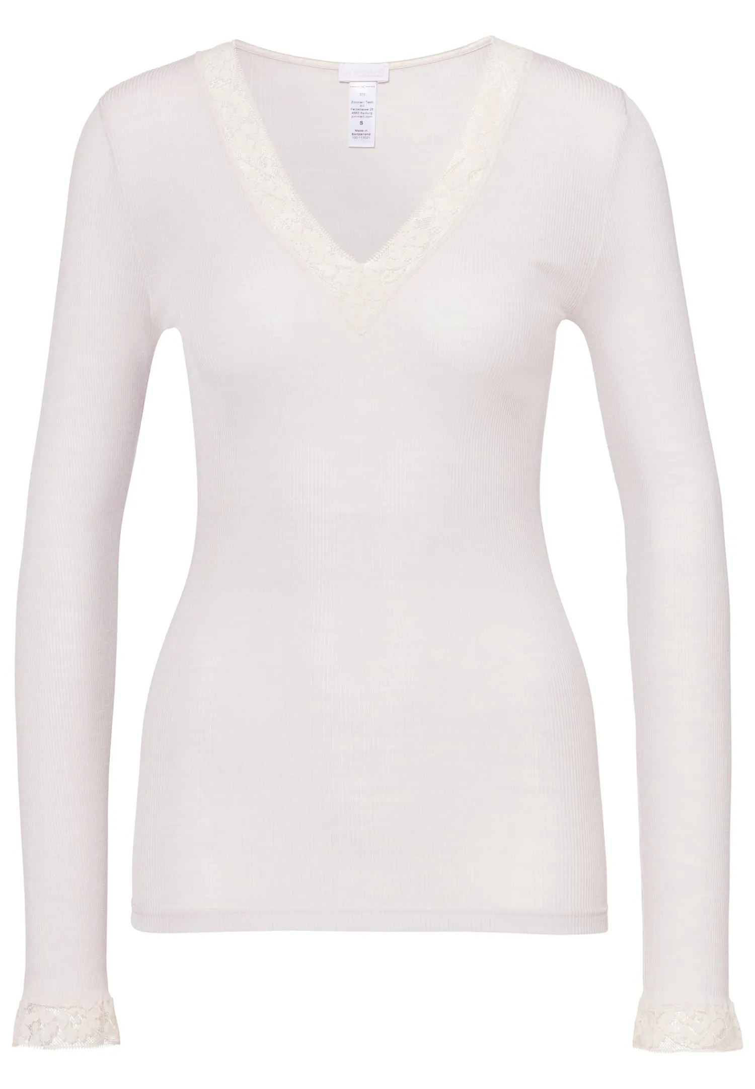 Wool & Silk|T-Shirts À Manches Longues-Zimmerli Wool & SilkT-Shirt à manches longues col en V - dove