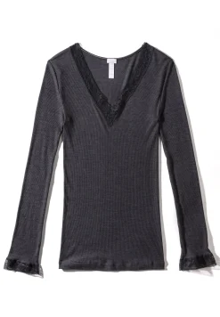 Wool & Silk|T-Shirts À Manches Longues-Zimmerli Wool & SilkT-Shirt à manches longues col en V - anthrazit