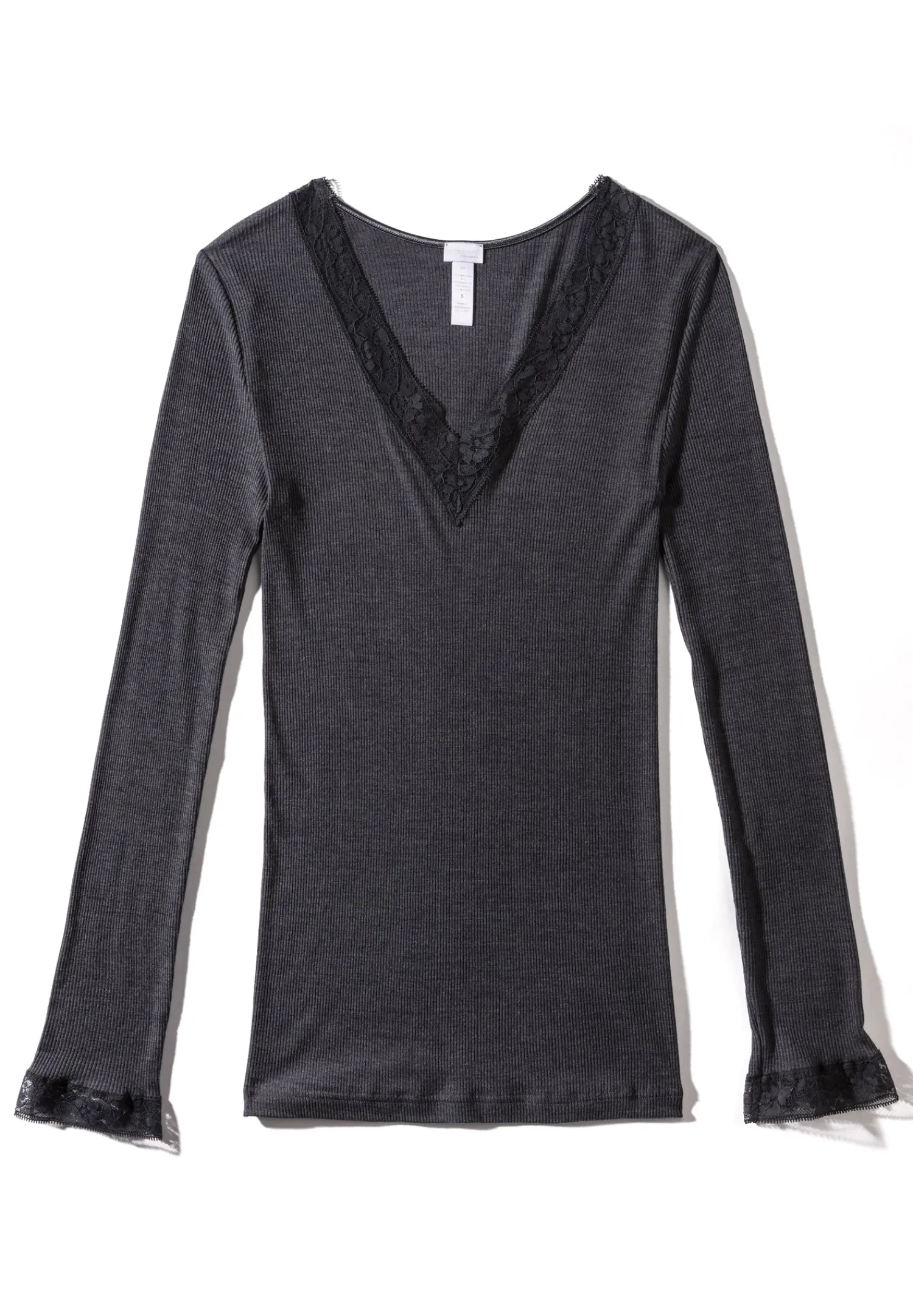 Wool & Silk|T-Shirts À Manches Longues-Zimmerli Wool & SilkT-Shirt à manches longues col en V - anthrazit