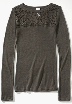 Wool & Silk|T-Shirts-Zimmerli Wool & SilkT-Shirt langarm - black olive