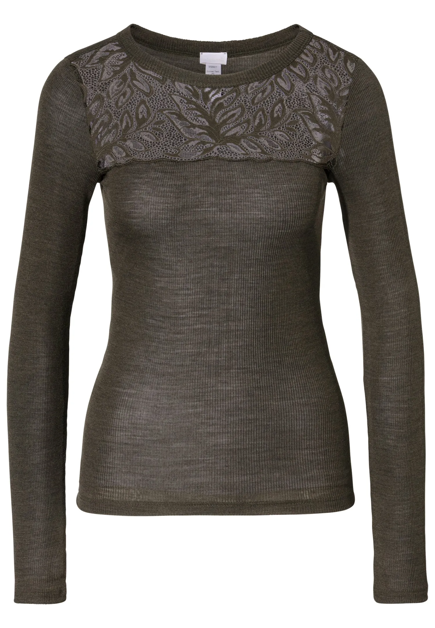 Wool & Silk|T-Shirts-Zimmerli Wool & SilkT-Shirt langarm - black olive