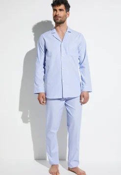 Woven Nightwear|Pyjamas-Zimmerli Woven NightwearPyjama longues - light blue
