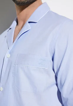 Woven Nightwear|Pyjamas-Zimmerli Woven NightwearPyjama longues - light blue